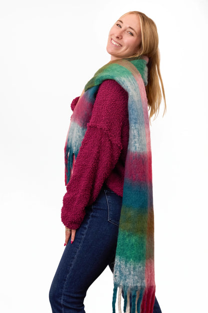 ALB Custom Women's Plaid Fleece Scarf