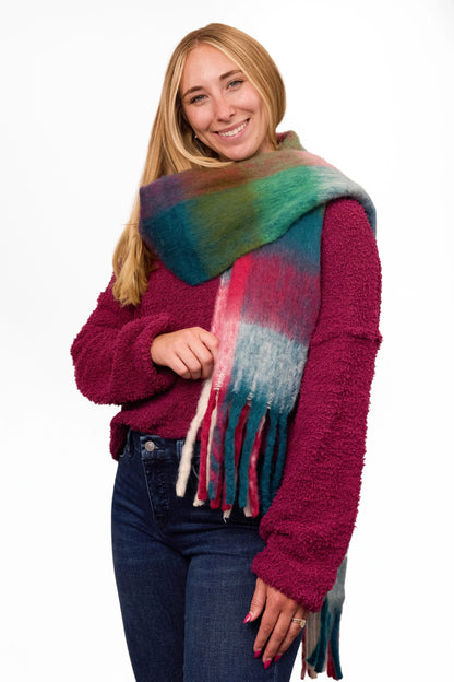 ALB Custom Women's Plaid Fleece Scarf