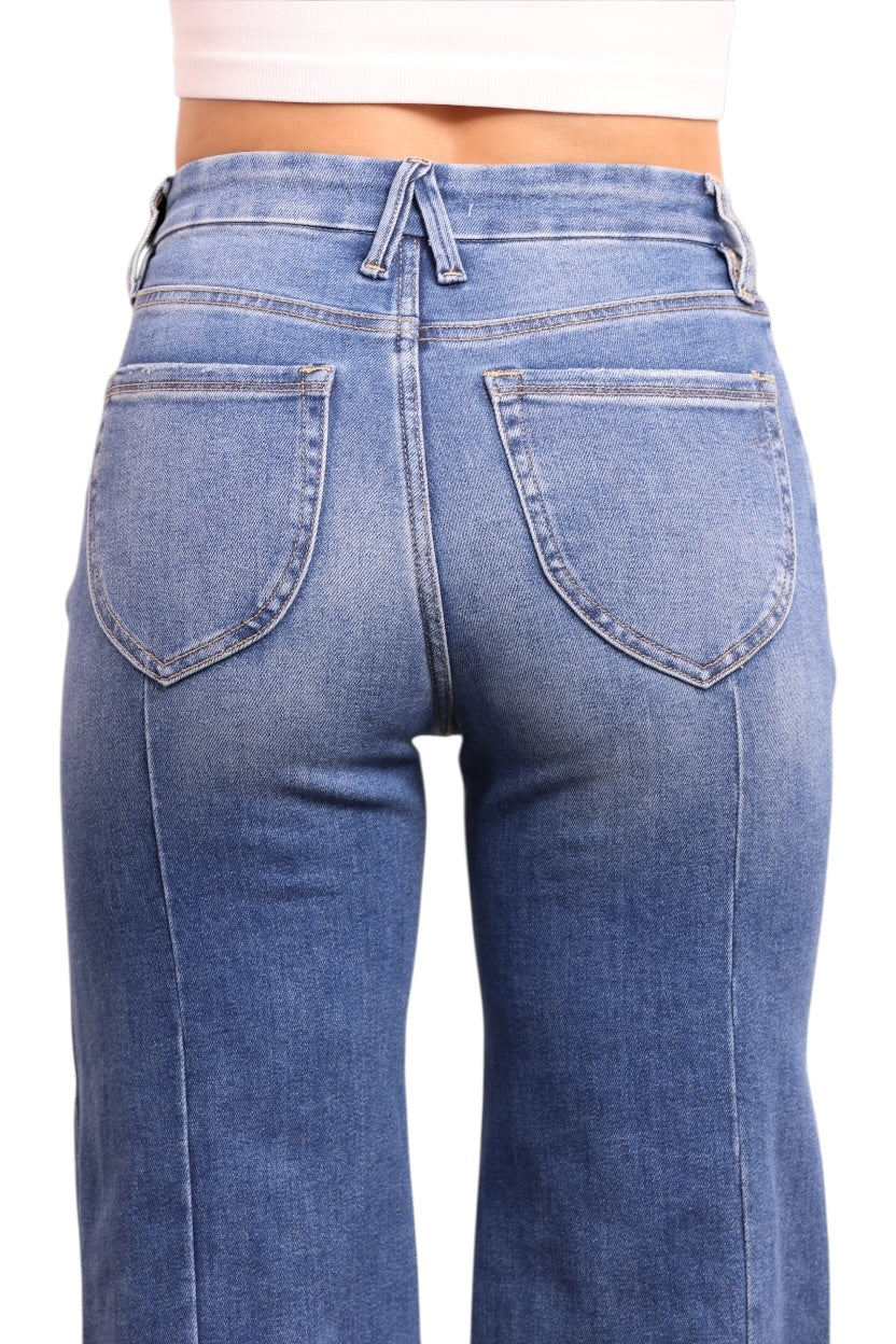 The Esme High-Rise Tummy Control Wide Leg Denim - Three Inseams