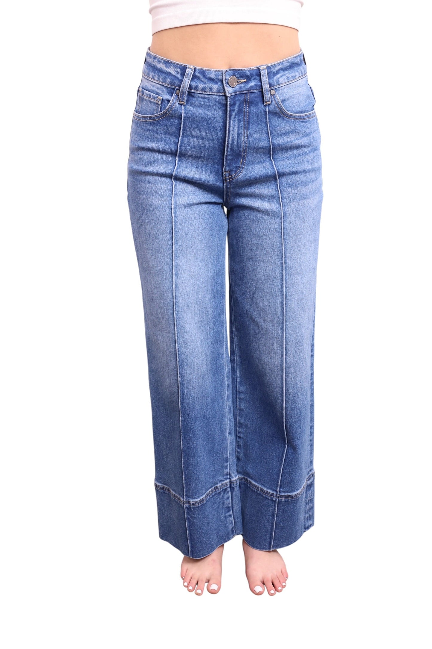 The Tonya High-Rise Tummy Control Wide Hem Wide Leg Jeans