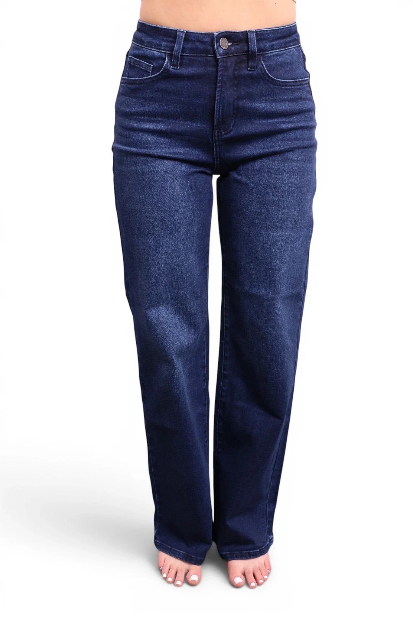The Jenny High-Rise Tummy Control Vintage Dark Blue Wide Leg Jeans