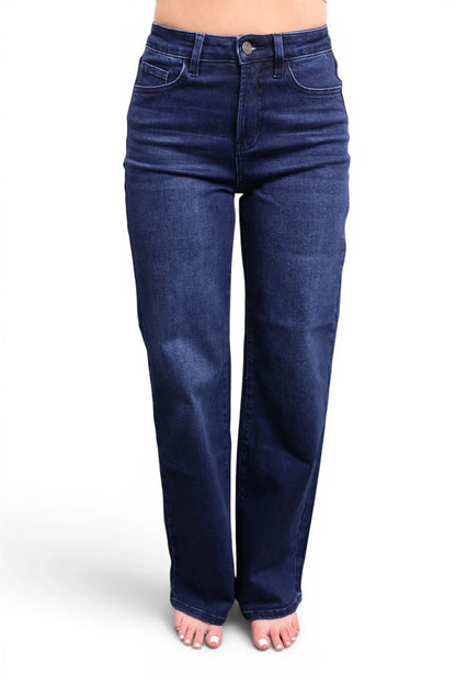 The Jenny High-Rise Tummy Control Vintage Dark Blue Wide Leg Jeans