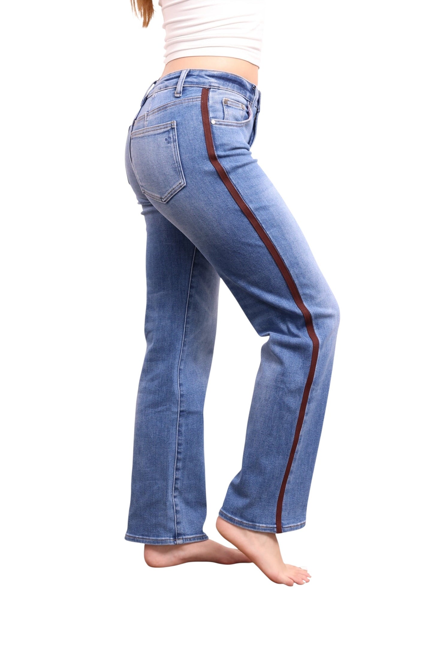 The Hattie Mid-Rise Tummy Control Relaxed Straight Leg Jeans