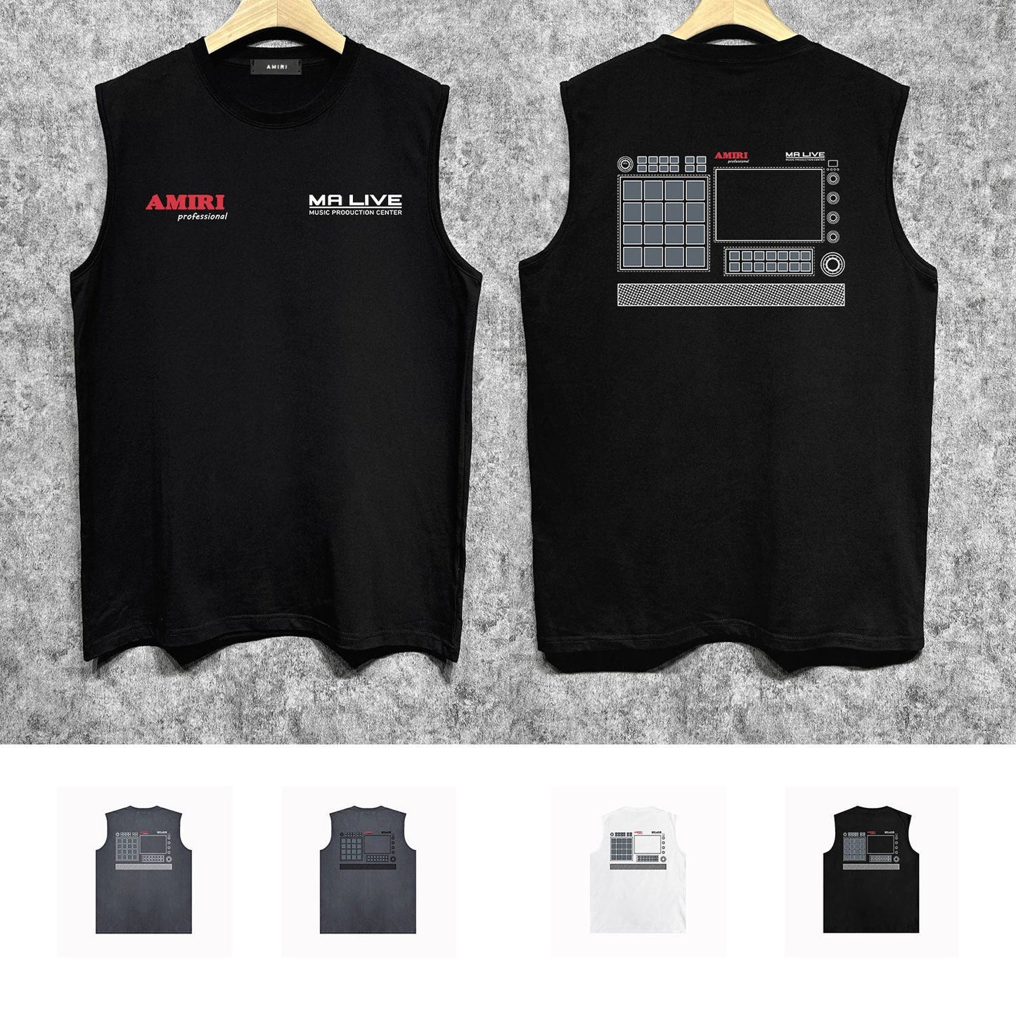 Amiri tank top tv channel printing