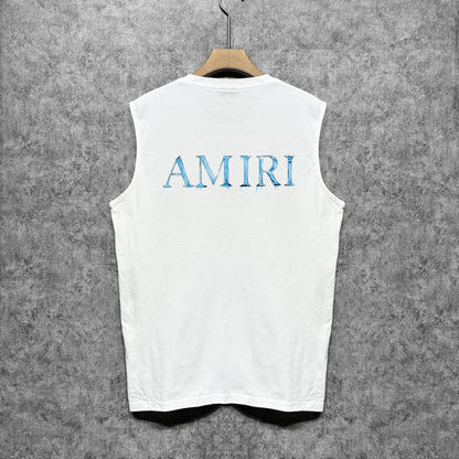 Amiri tank top splash paint simple letterprinting