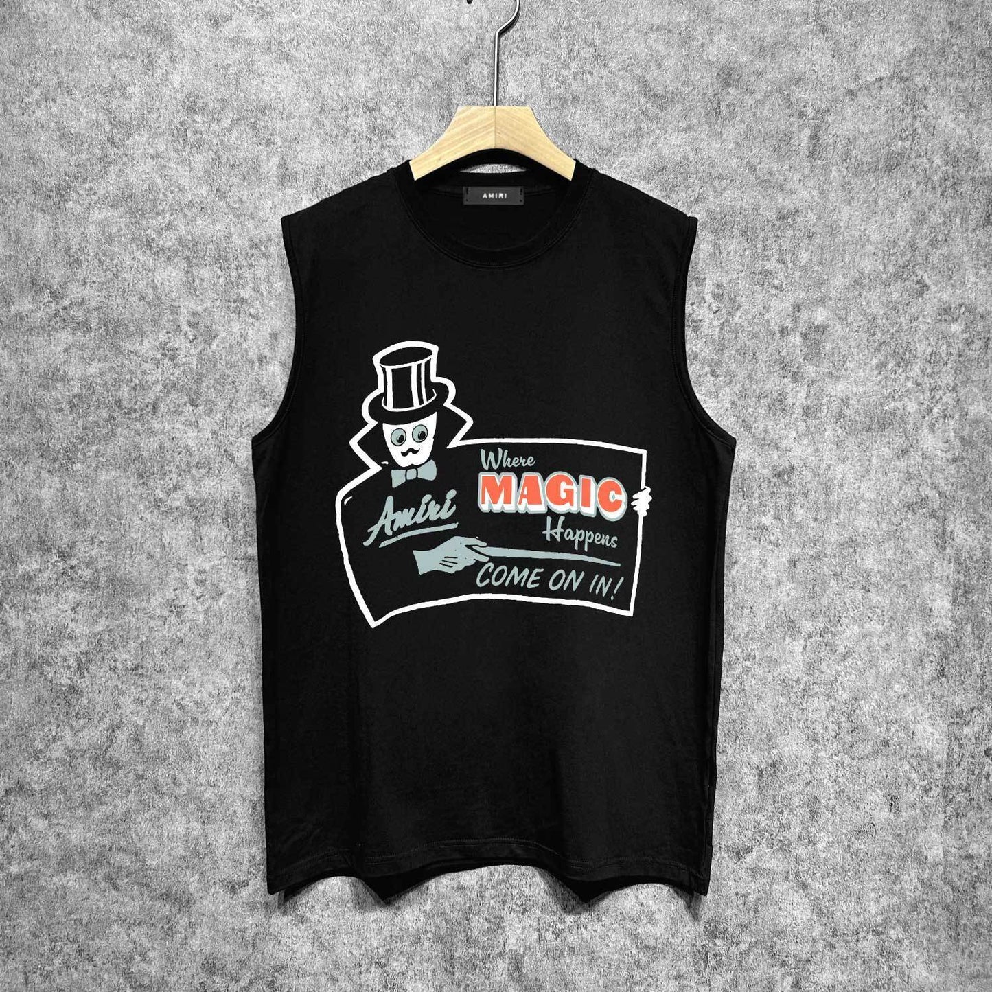 Amiri tank top hat magician printing