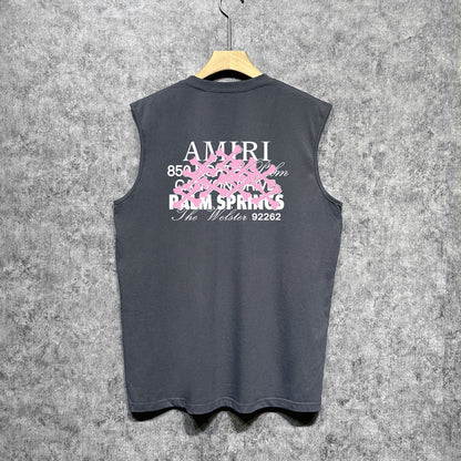 Amiri tank top pink bone print