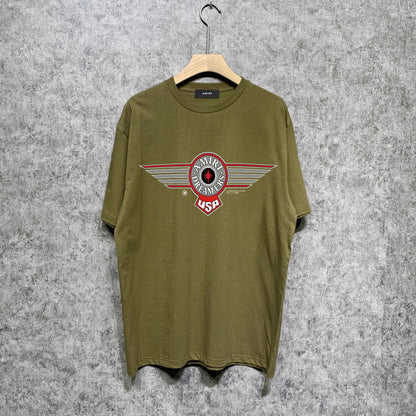 Amiri t shirts flying eagle wings chapter printing short sleeve