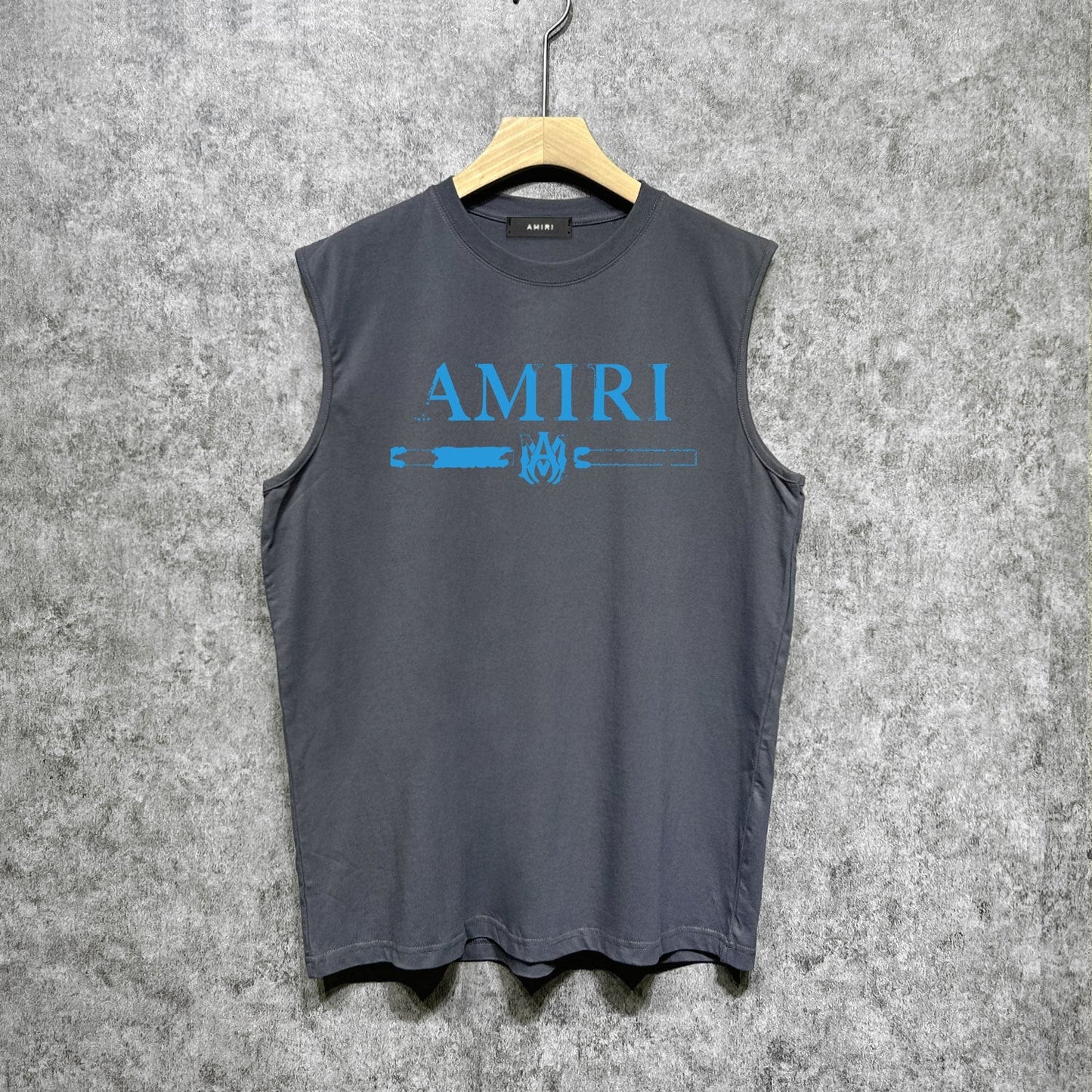 Amiri tank top with damaged letter horizontal stripesprinting