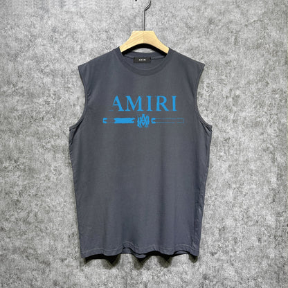 Amiri tank top with damaged letter horizontal stripesprinting