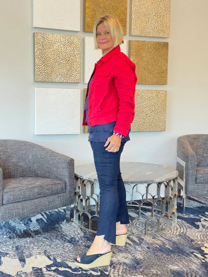 LULU B RED LINEN JACKET