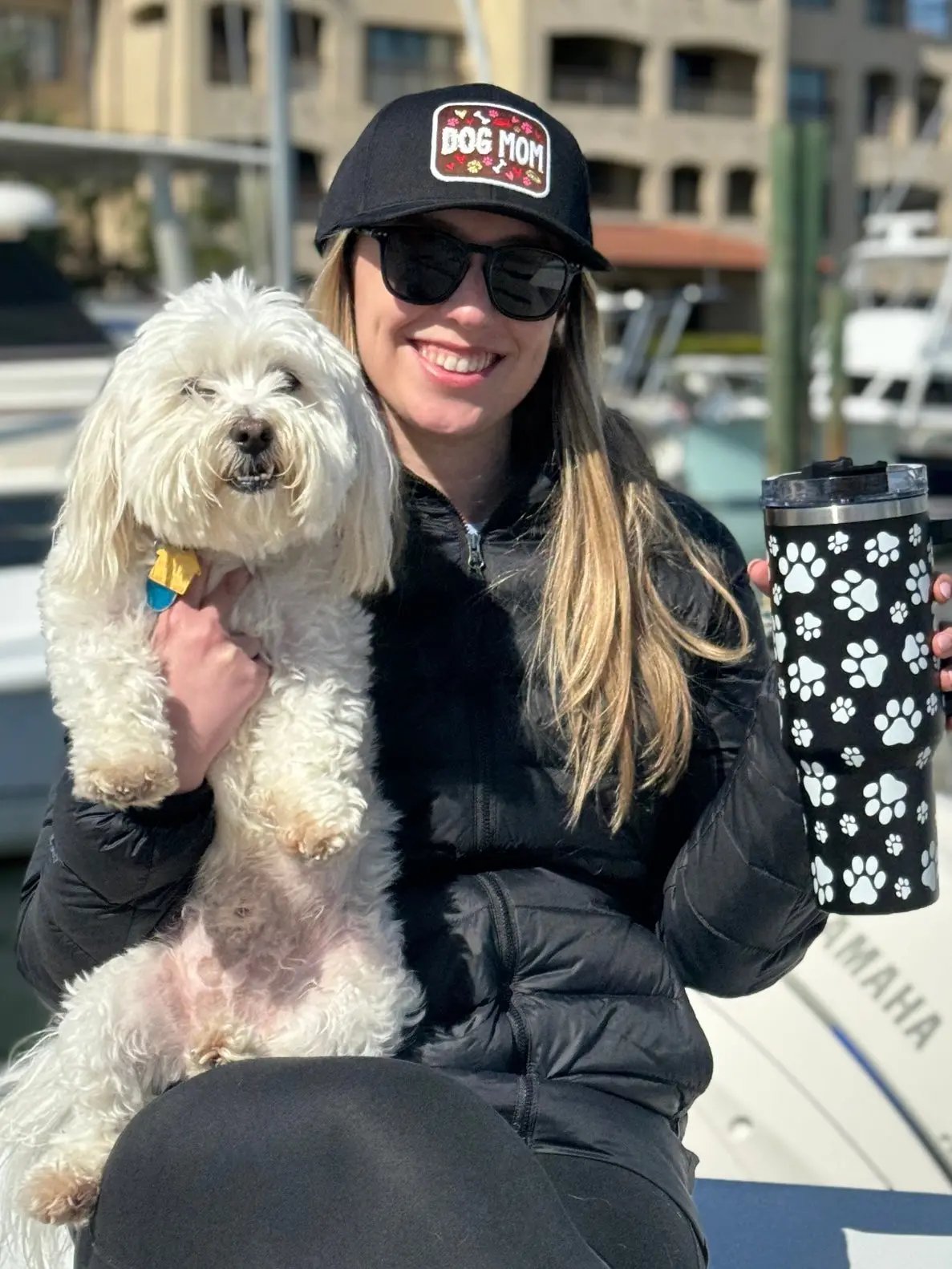 Dog Paw Black Printed 40oz Stainless SteeL tumbler