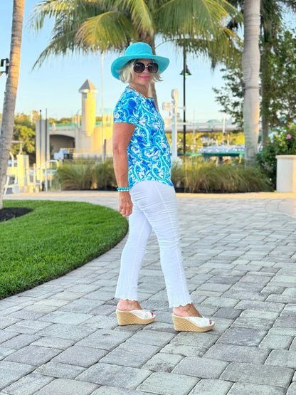 BLUE DREAMING SHORT SLEEVE TOP