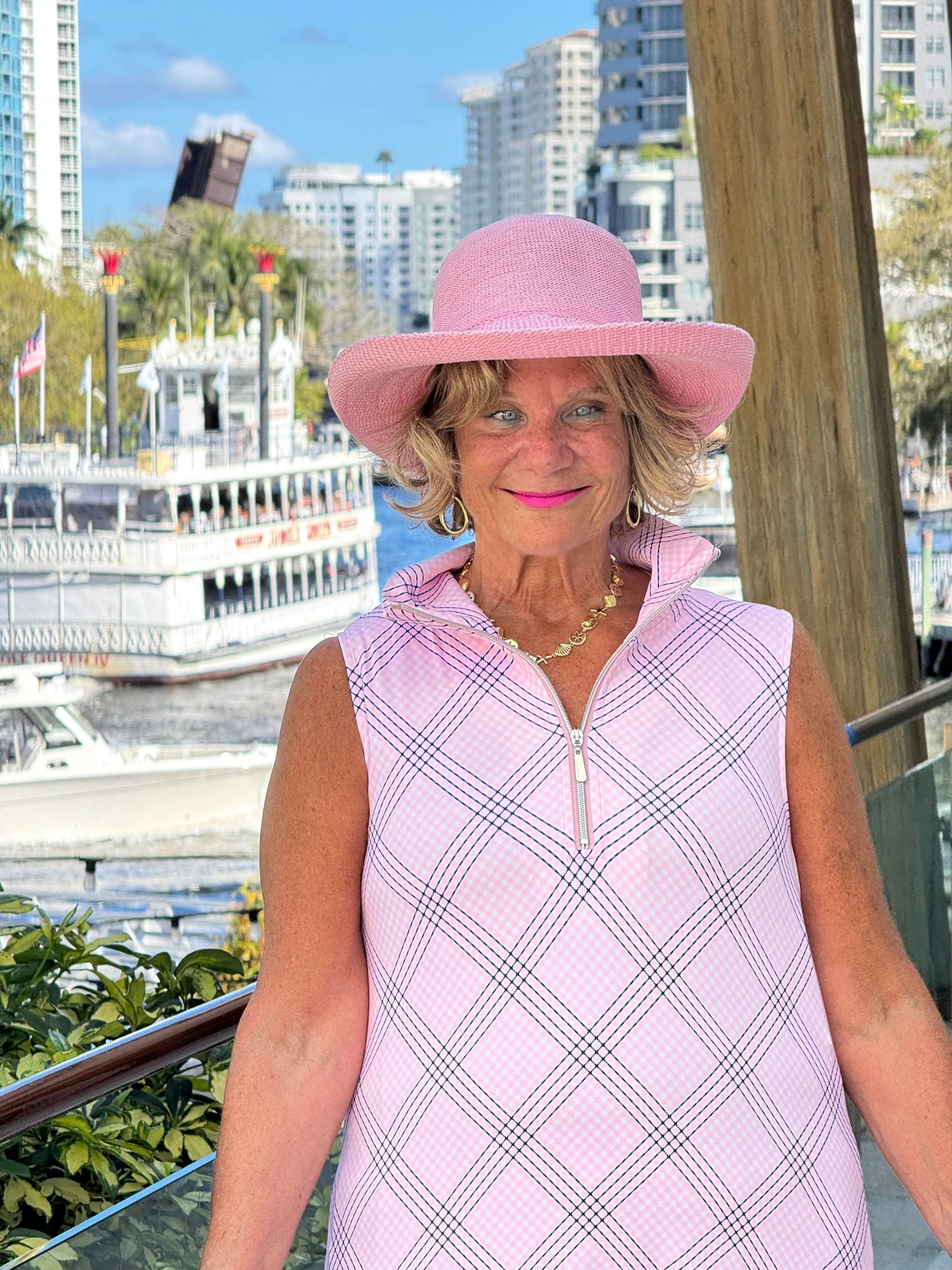 LULU B PINK CHIC ZIPPER SWING DRESS