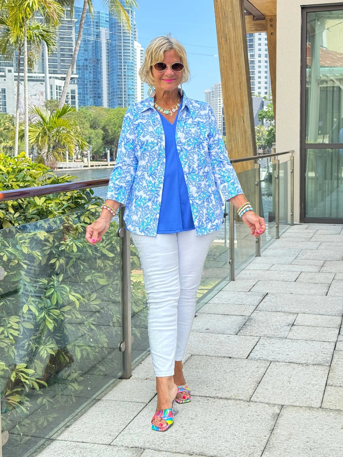 LULU B CORAL BREEZE BUTTON UP SHIRT