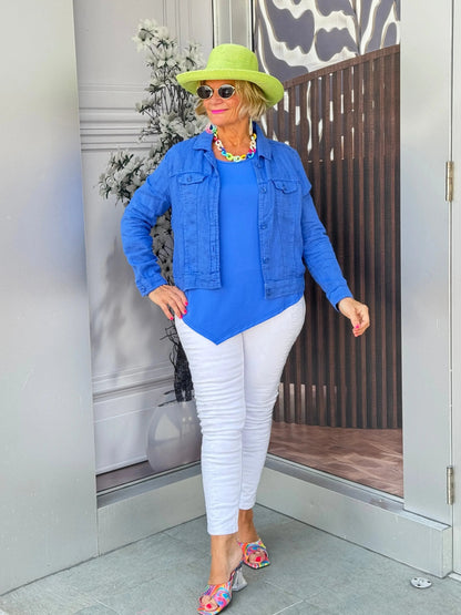 LULU B BLU LINEN JACKET