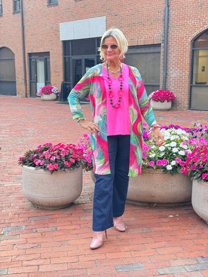 Ethyl Classic Long Length Cardi - KAMAS