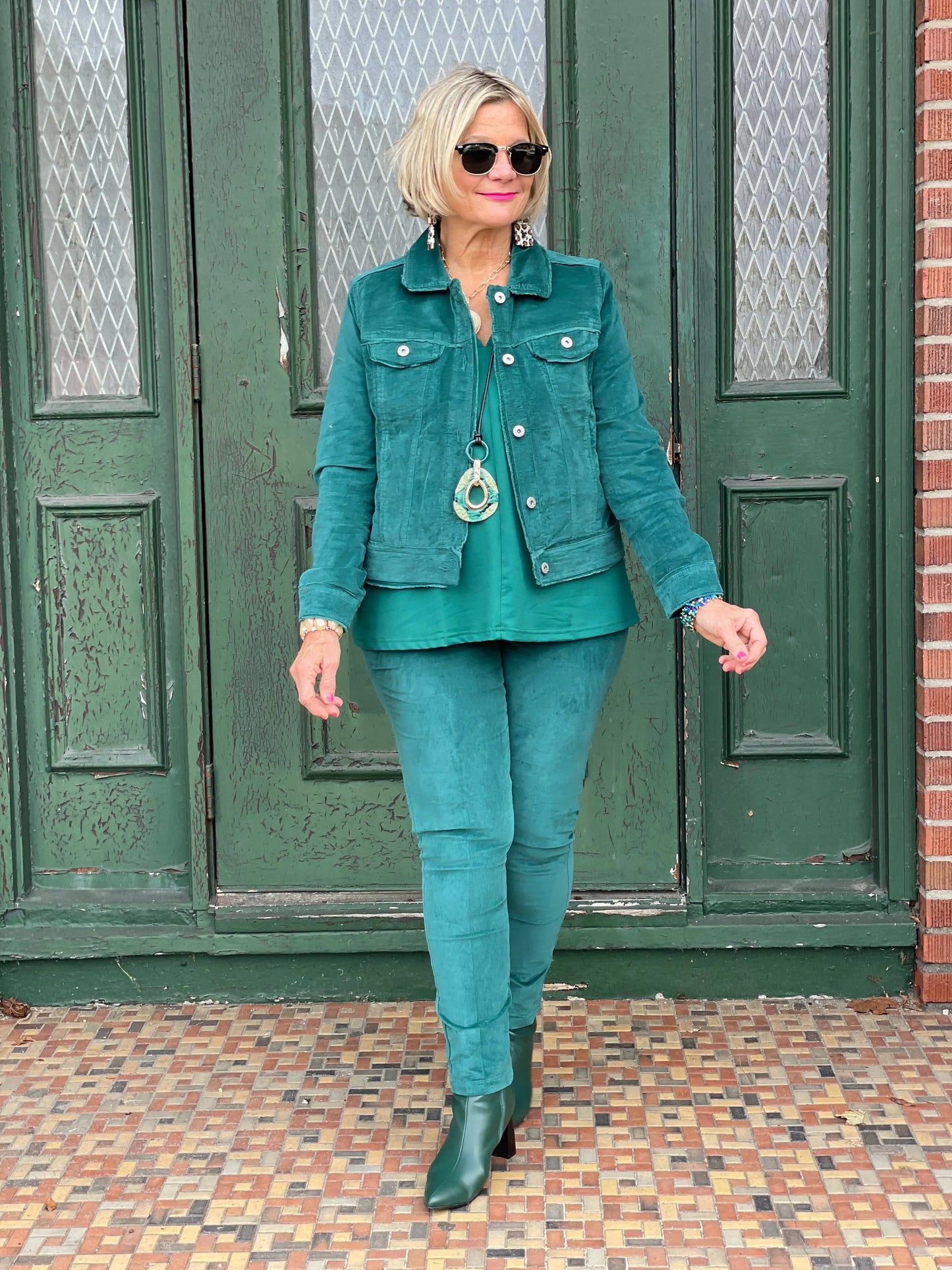 LULU-B EMERALD  VELOUR PANTS