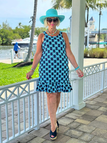 BLUE MEDALLION  HALTER RUFFLE