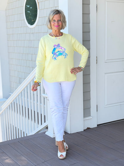 BEACH CLUB YELLOW CRAB SWEATER