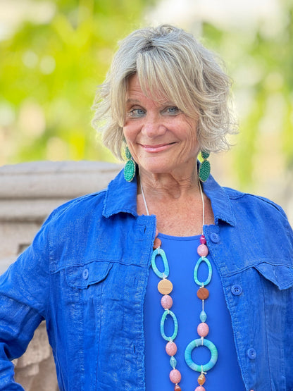 Lulu B Metallic Cobalt Linen Jacket