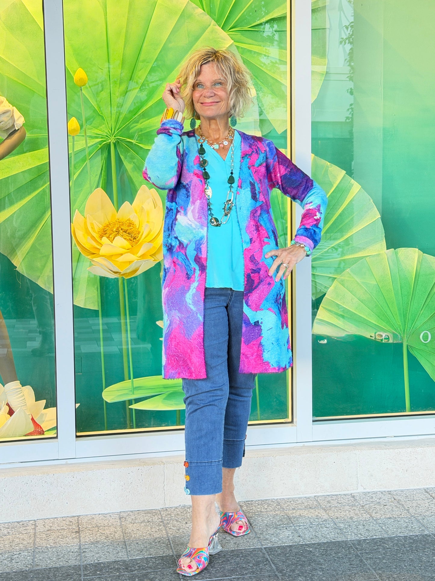 COLOR WAVES OF FASHION CARDIGAN