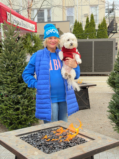 Blue Snow Pom Hat