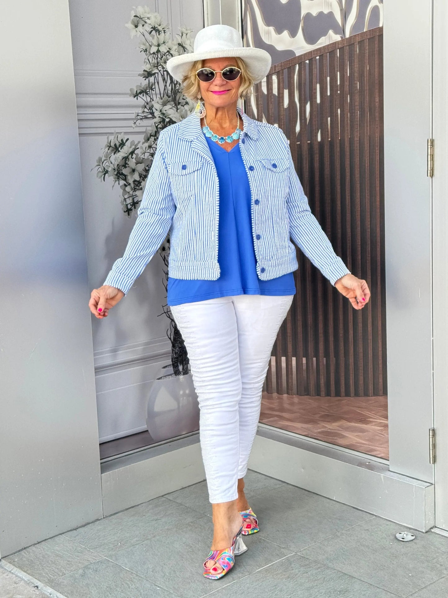 LULU B  BLU SEERSUCKER  JACKET