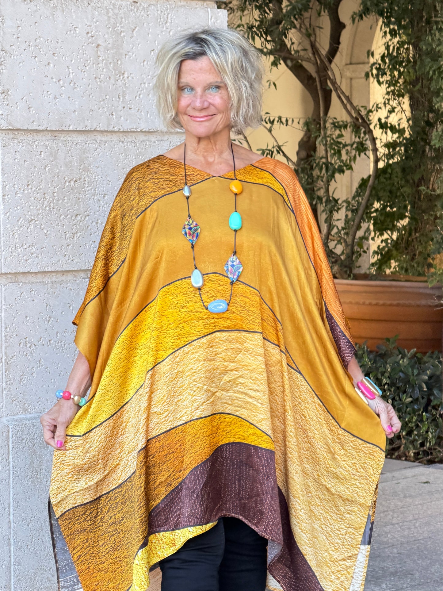 Gold & Black Geo Modal Kaftan