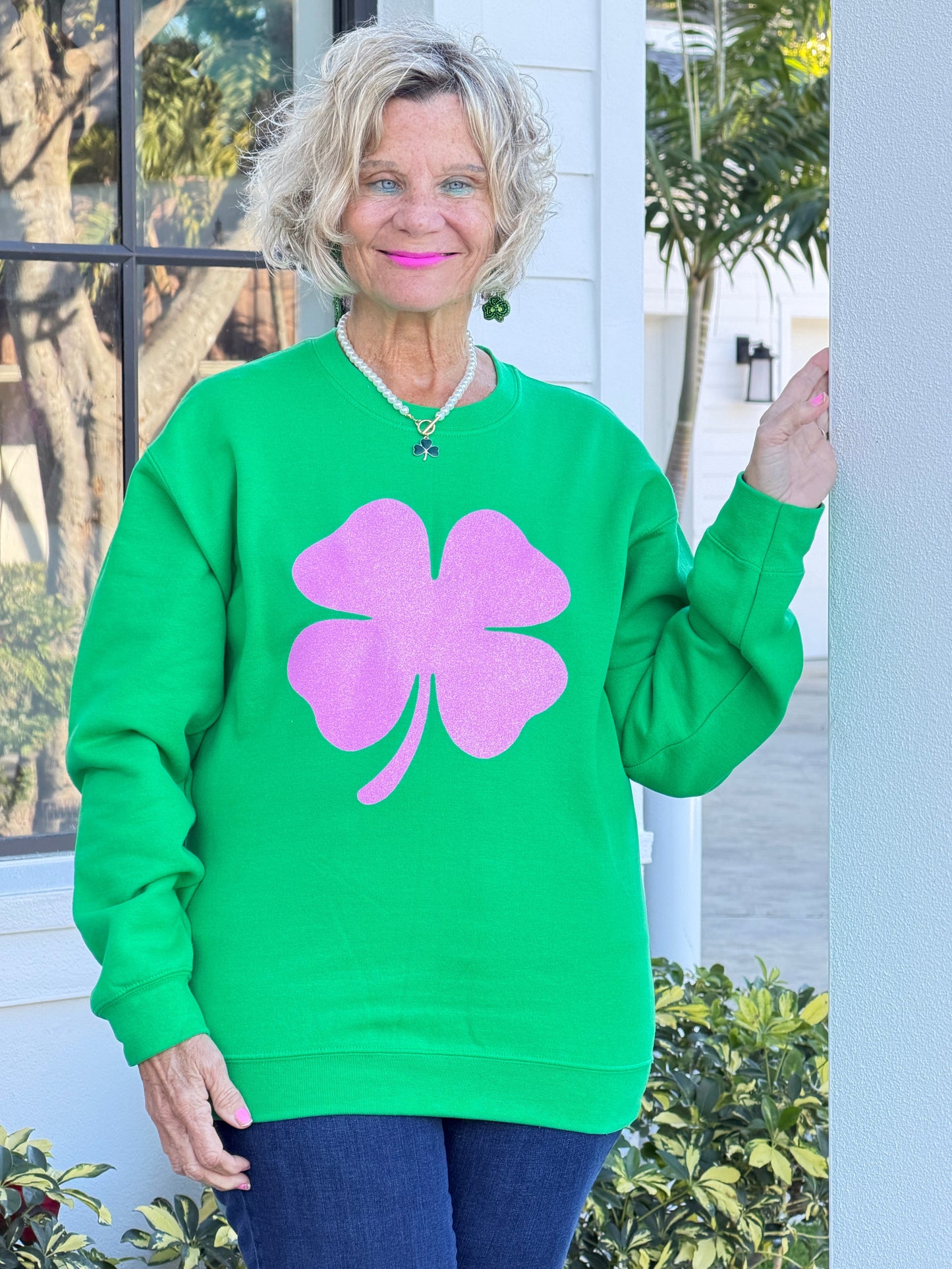 Glitter St. Pattys Day Sweatshirt - Womens St. Patricks Day