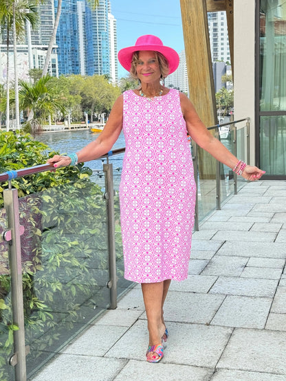LULU B TROPIC PETALS MIDI SHIFT MAXI DRESS