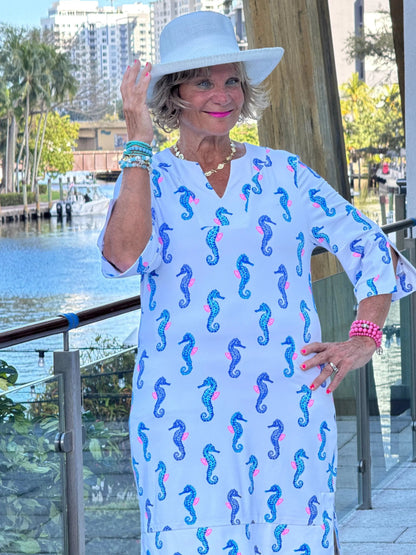 LULU B SHORELINE CHARM NOTCH SLEEVE DRESS
