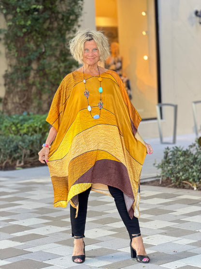 Gold & Black Geo Modal Kaftan
