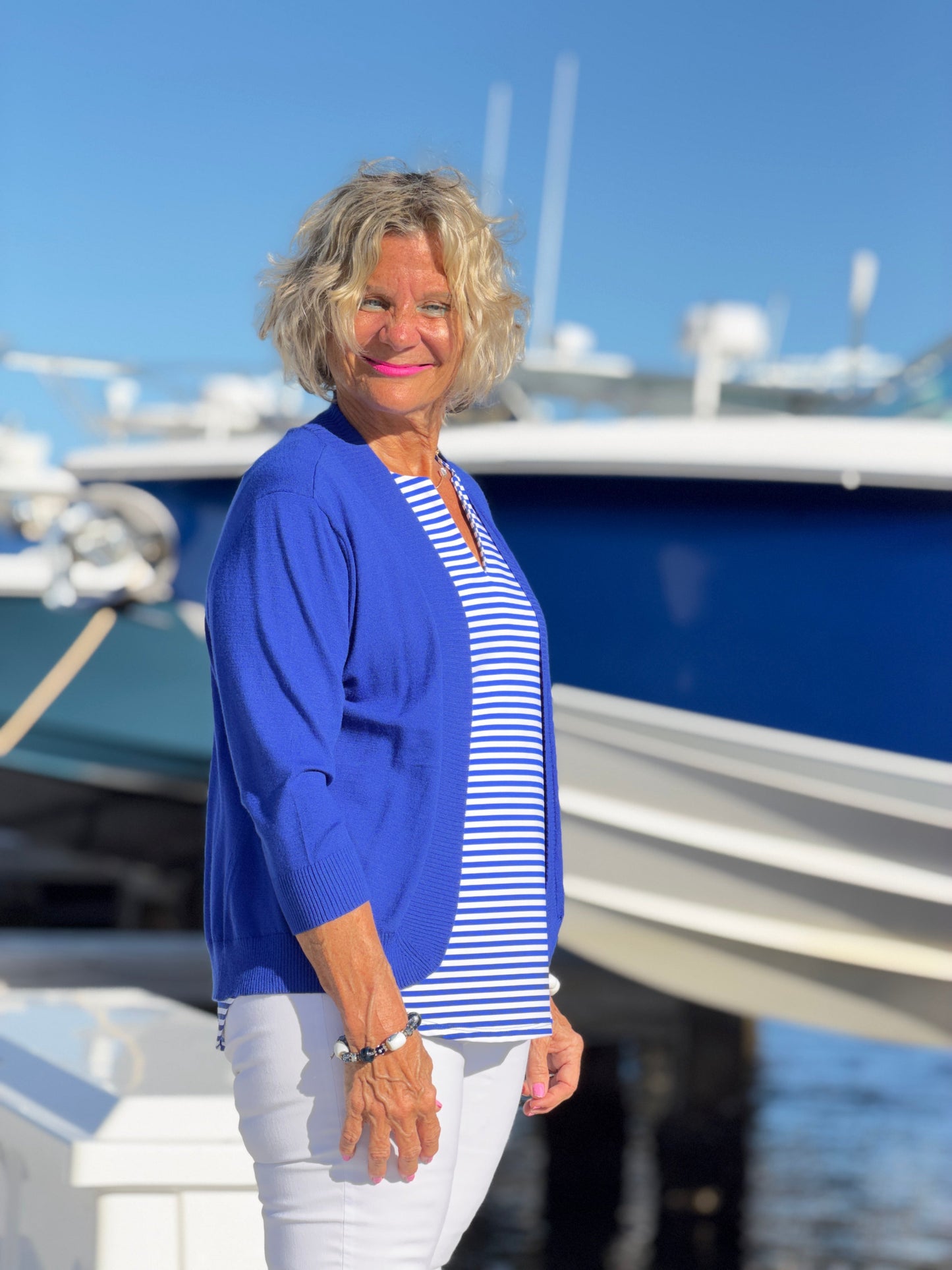 HARBOR BLUE SLEEVELESS TANK