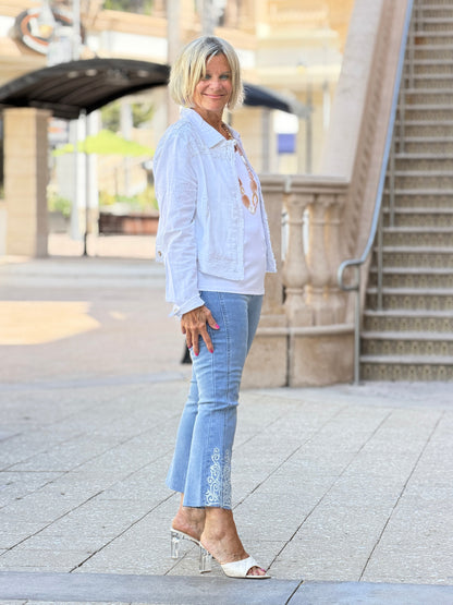 Embroidered Linen Blend Jacket