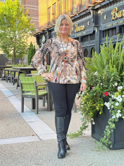 LEOPARD TAN FASHION TOP