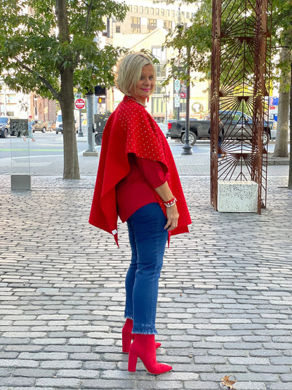 HOLIDAY RED BLING CAPE