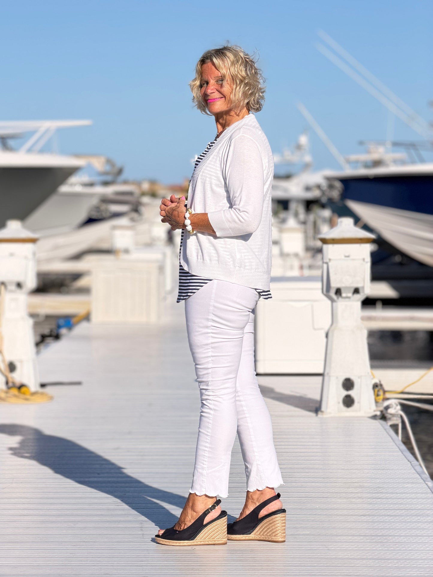 DOCKSIDE NAVY SLEEVELESS TOP