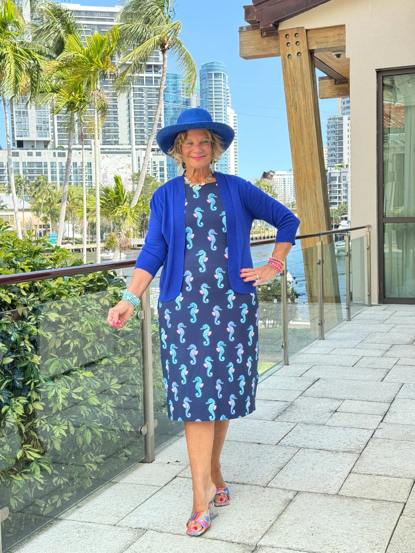 LULU B MIDNIGHT REEF MIDI SHIFT MAXI DRESS