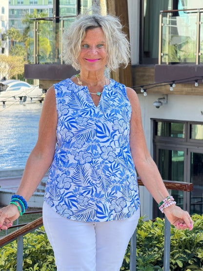 LULU B HIBISCUS COAST NOTCH TOP