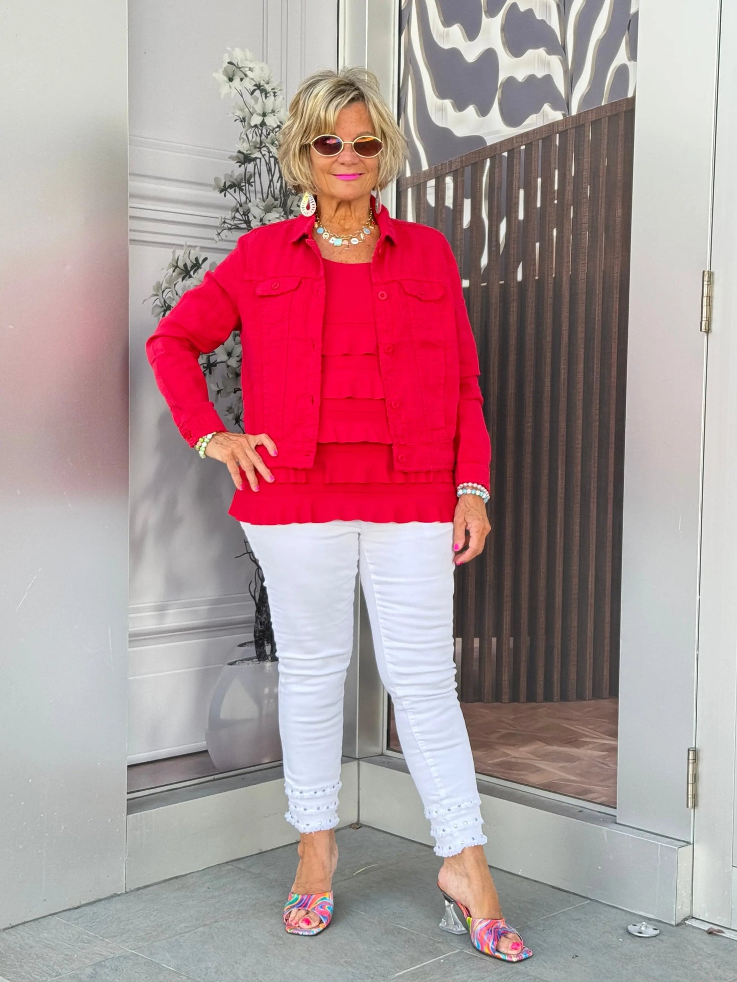 LULU-B CRIMSON RED LINEN JACKET