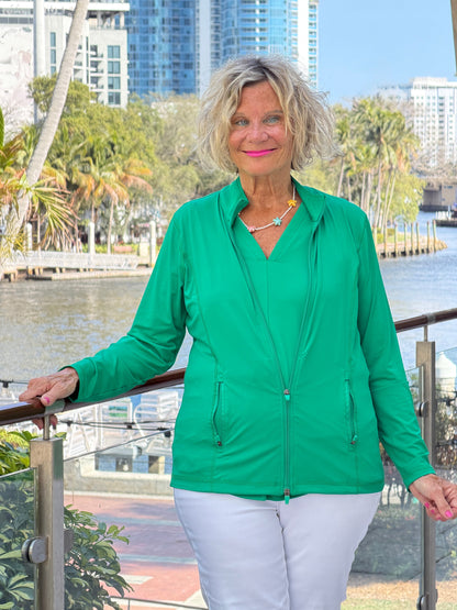 Lulu B Full Emerald Green Zipper Jacket