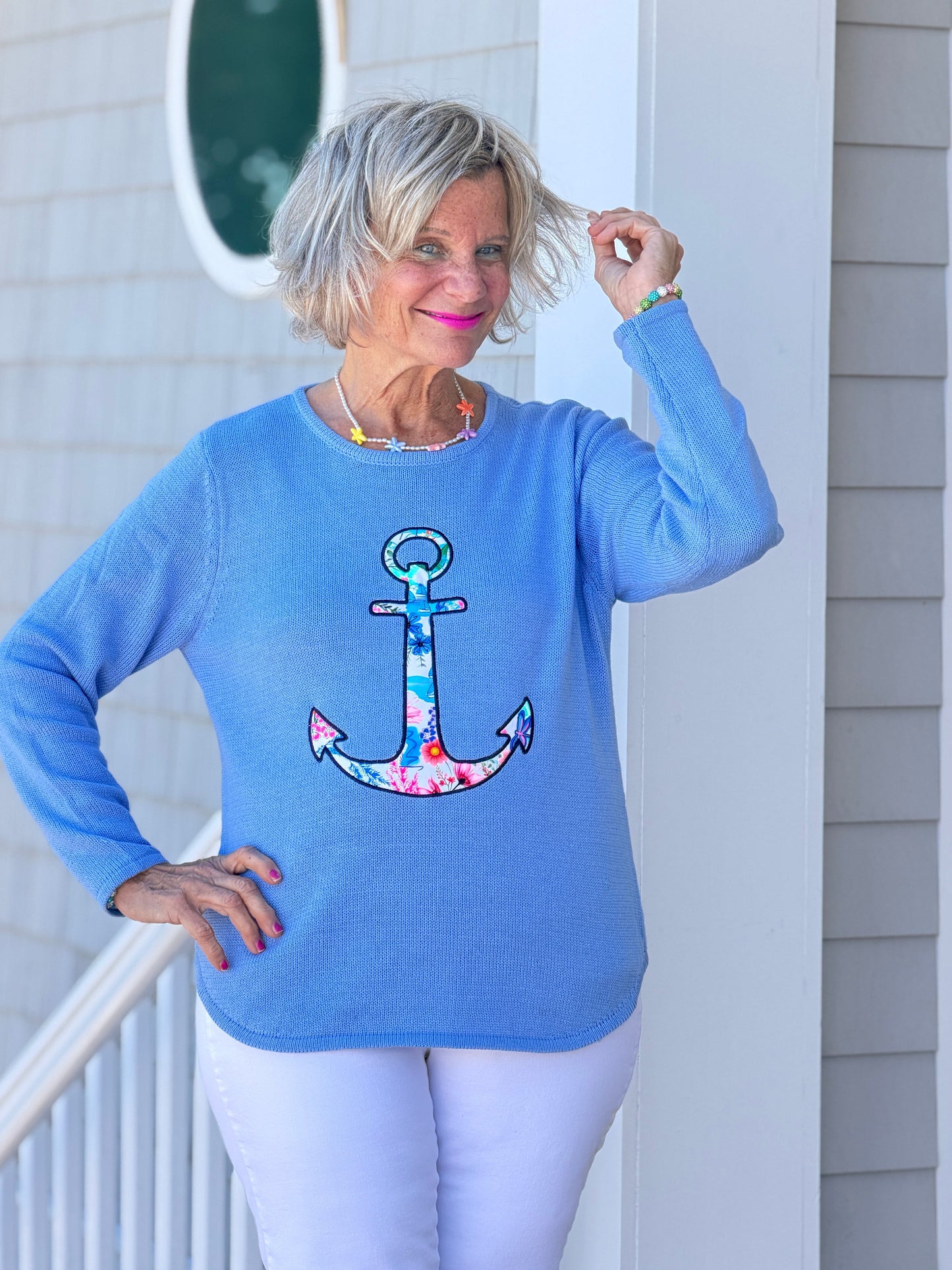 BEACH CLUB PERRI CAPE COD ANCHOR SWEATER