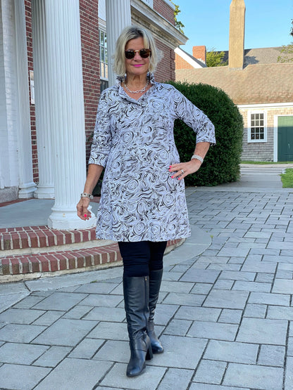 ELEGANT EXPRESSIONS RUFFLE NECK DRESS