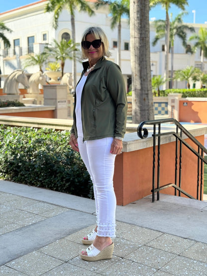 LULU-B OLIVE FULL ZIPPER JACKET