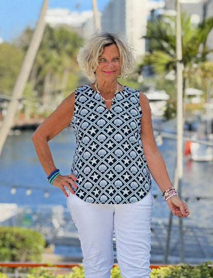 LULU B OCEAN TREASURES NOTCH TOP