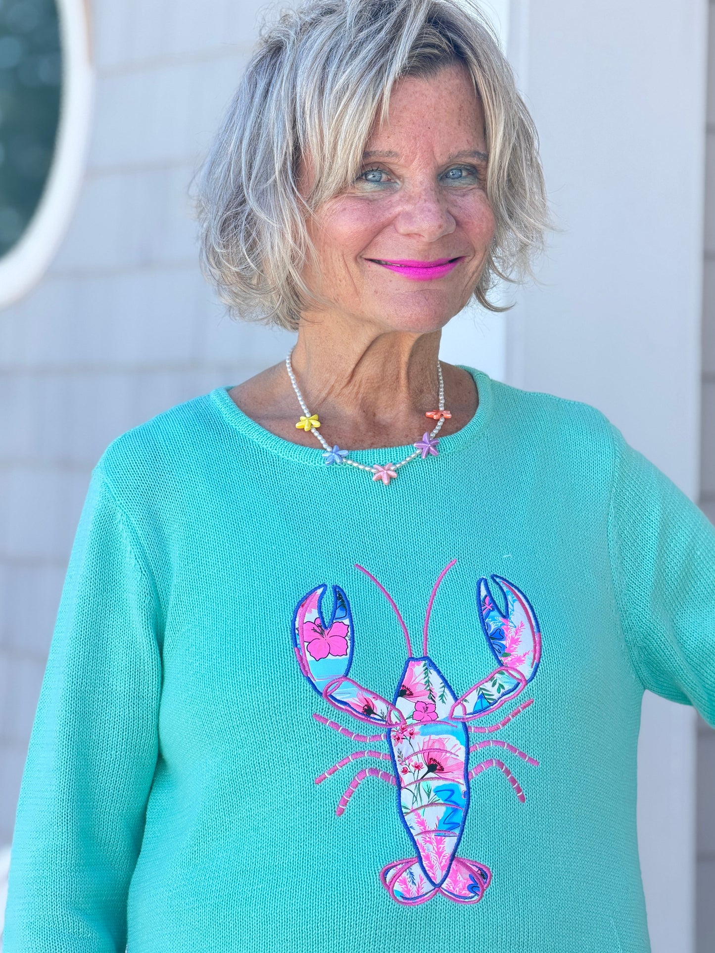 BEACH CLUB SEAFOAM LOBSTER SWEATER