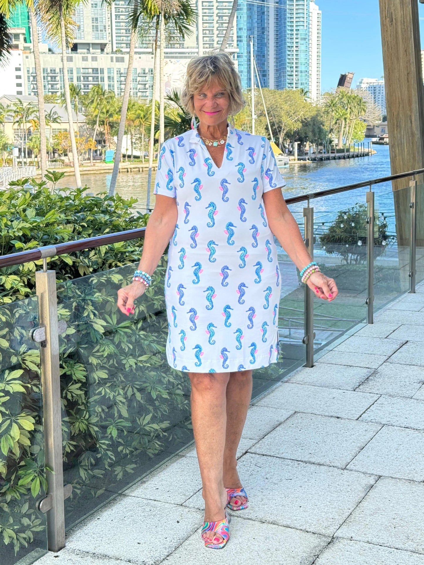 LULU B SHORELINE CHARM SHORT SLEEVE DRESS