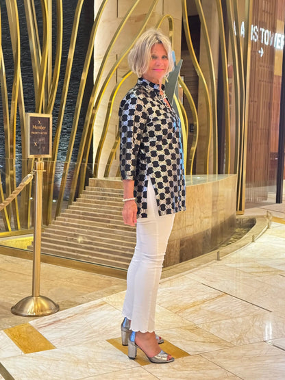 LULU-B BLACK AND SILVER TUNIC