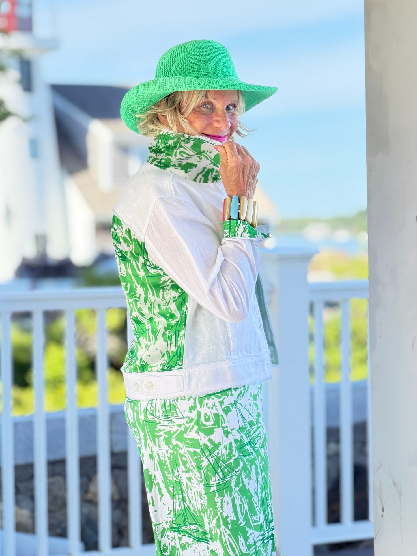 HARBOR LIGHTS GREEN SAILBOAT DRESS